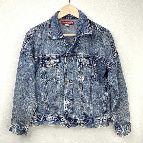 UNIONBAY Jackets & Blazers - Y2K UNIONBAY Jean Jacket S Acid Wash Denim Trucker Distressed Bomber Grunge 90s